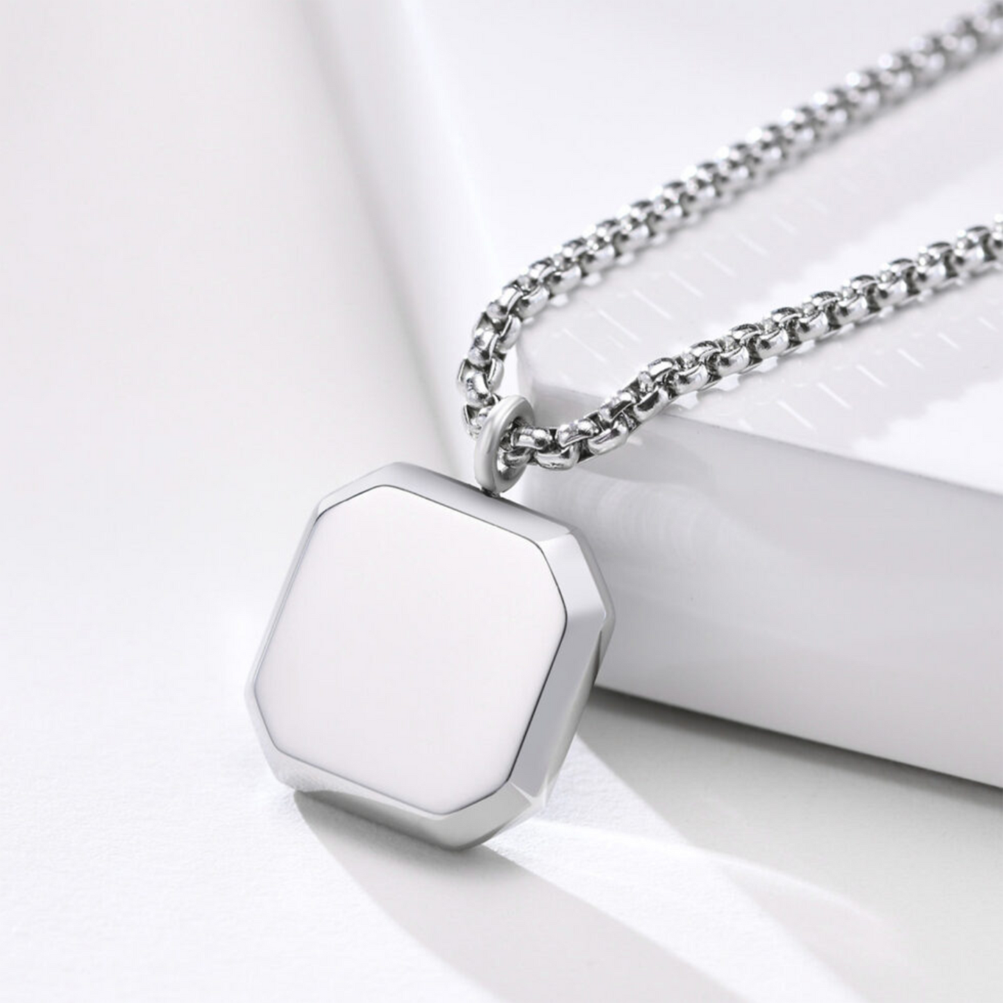 Silver Milky Stone Pendant