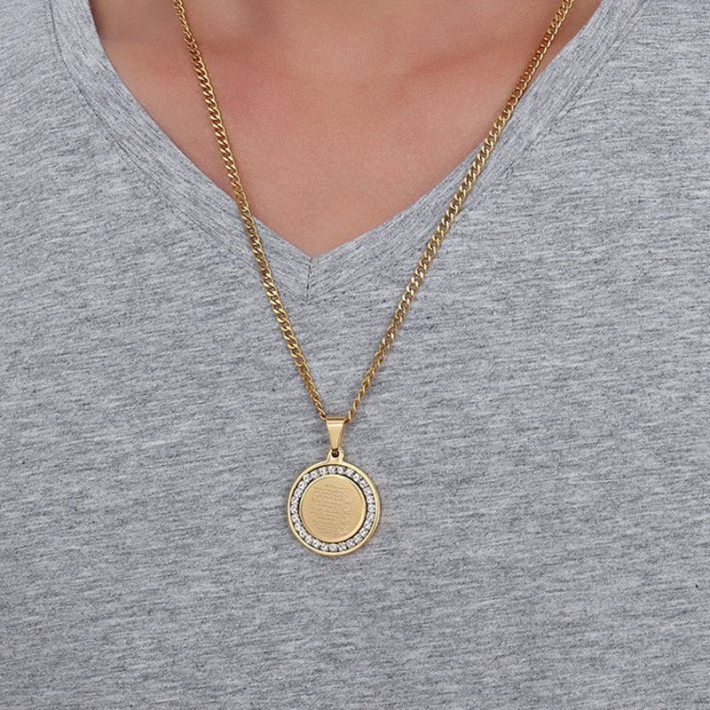 4 Qul Gold Plated Round Necklace