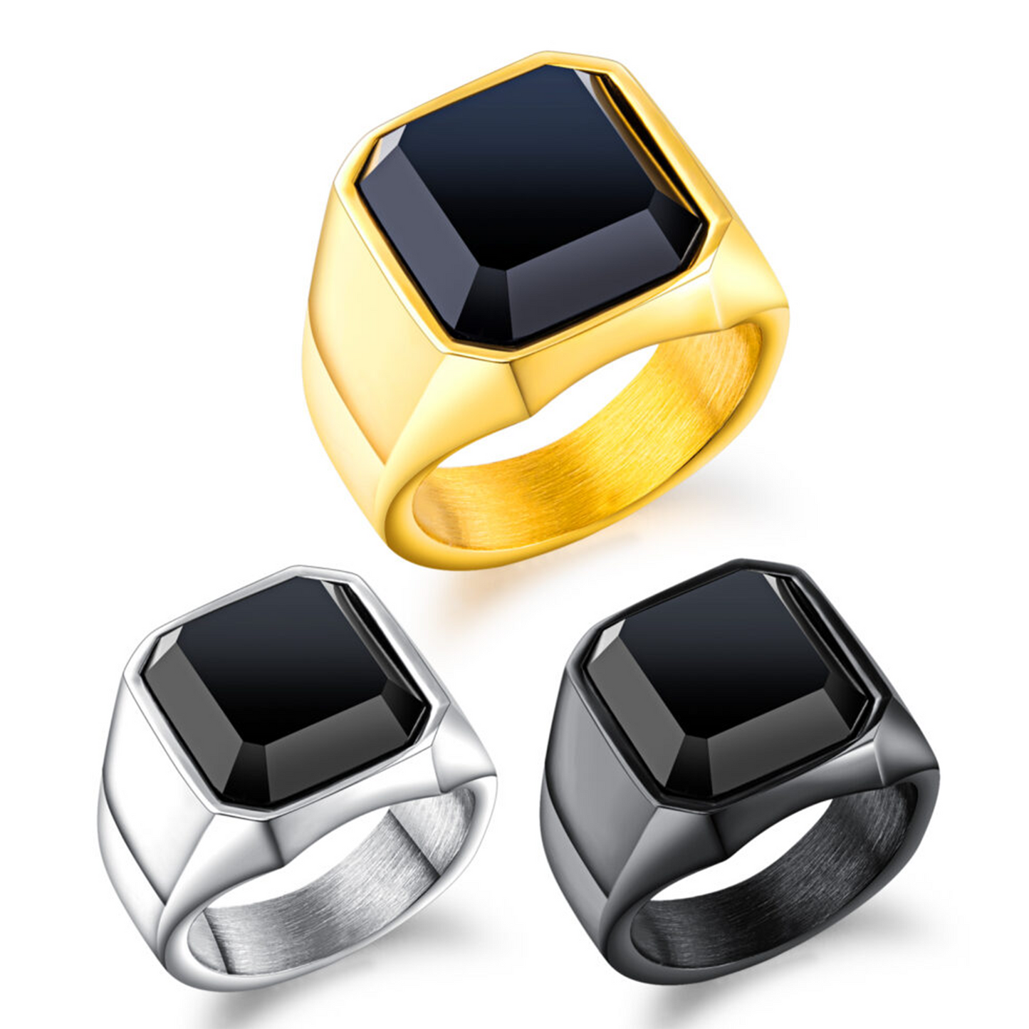 Gold Noir Crown Ring