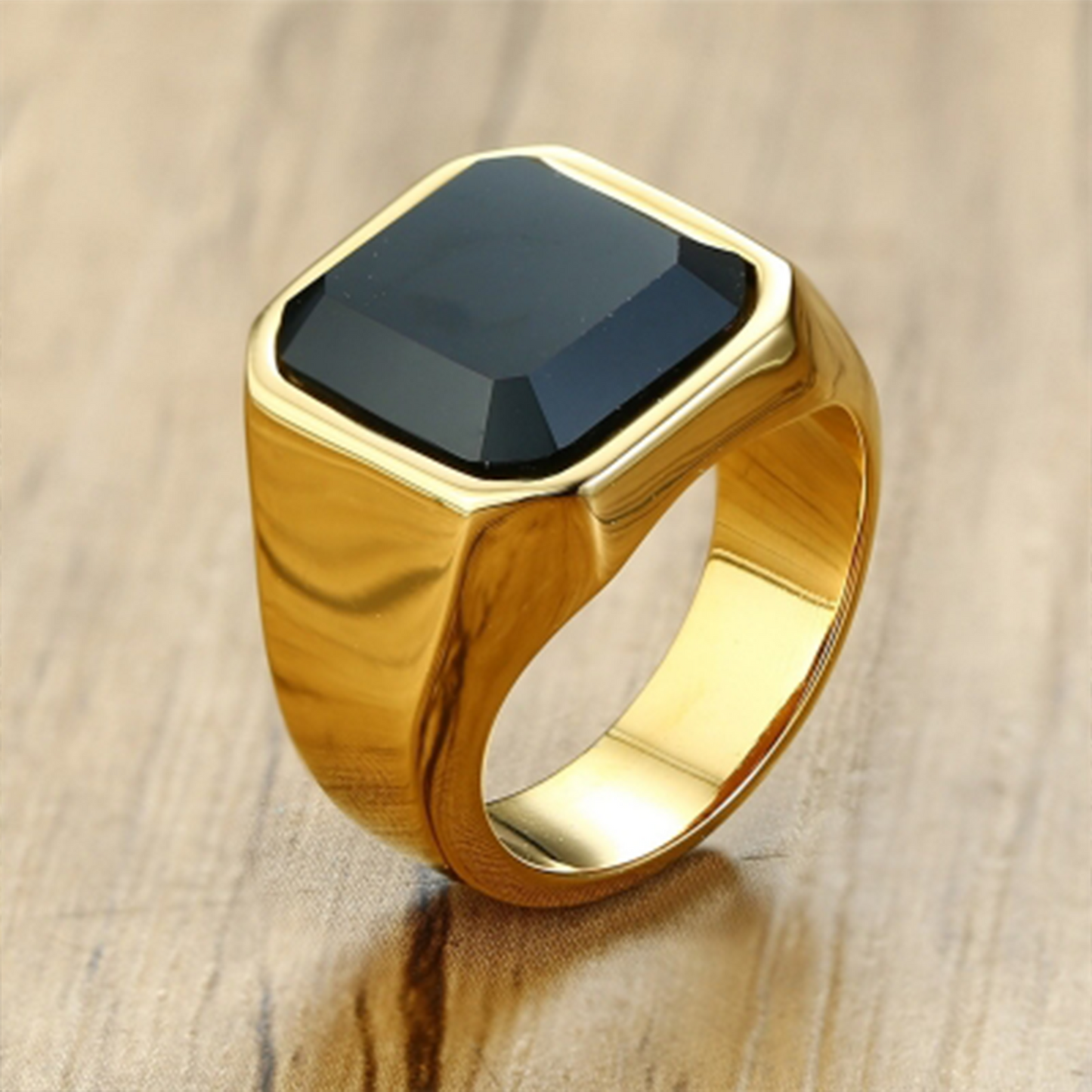 Gold Noir Crown Ring