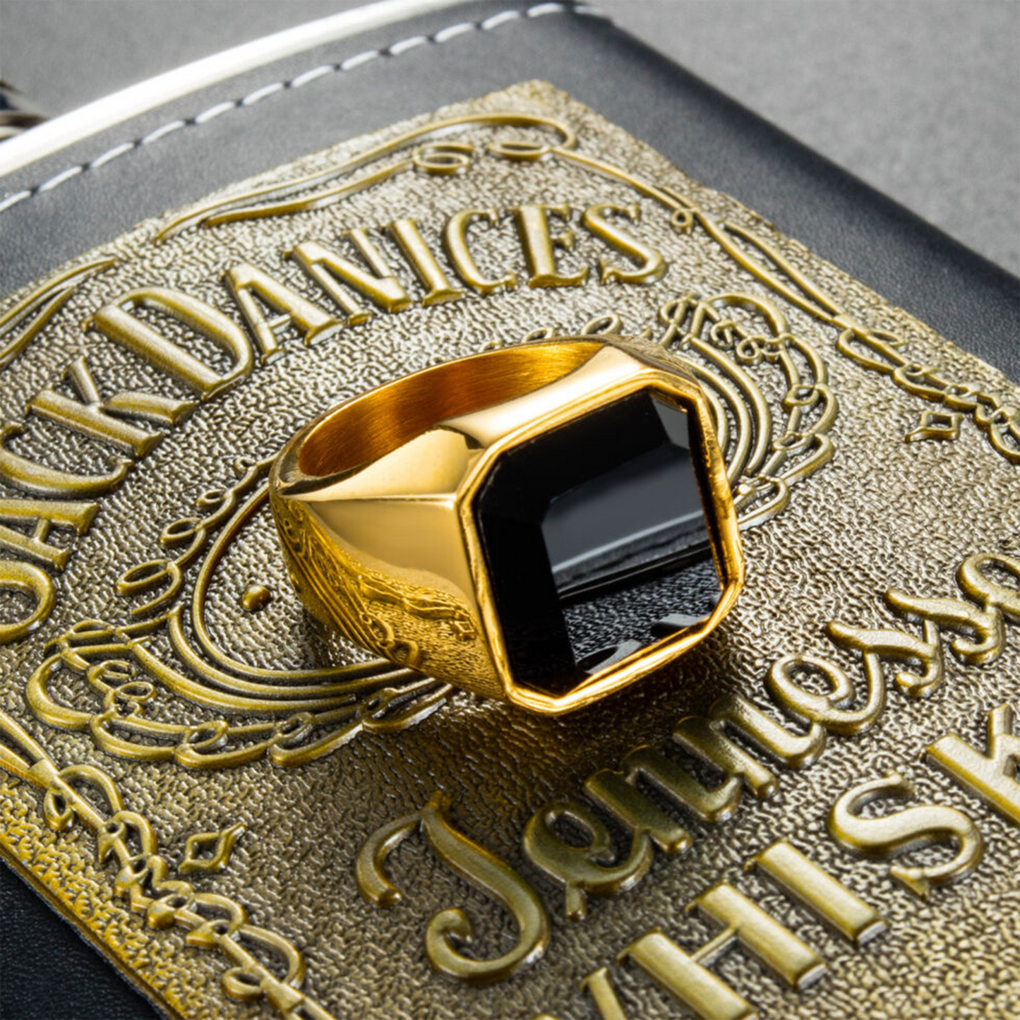 Gold Noir Crown Ring