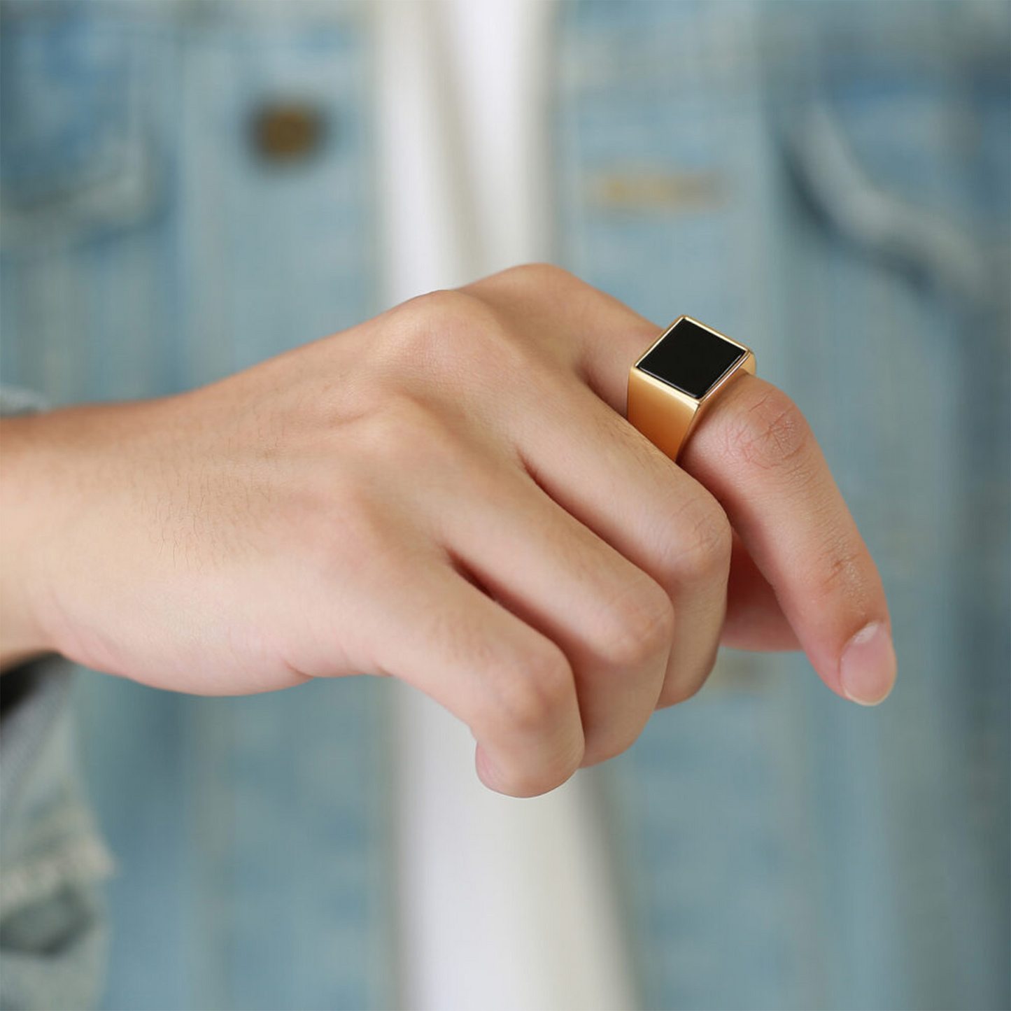 Gold Obsidian Ring