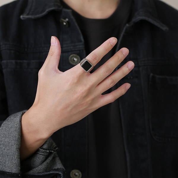 Silver Obsidian Ring