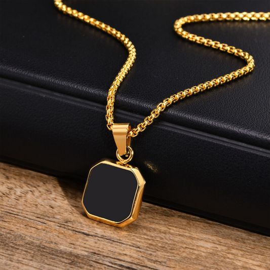 Gold Noir Stone Pendant