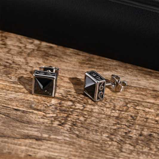 Shadowed Edge Stud Earrings