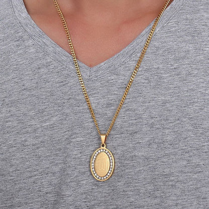 Allah Gold Plated Oval Necklace