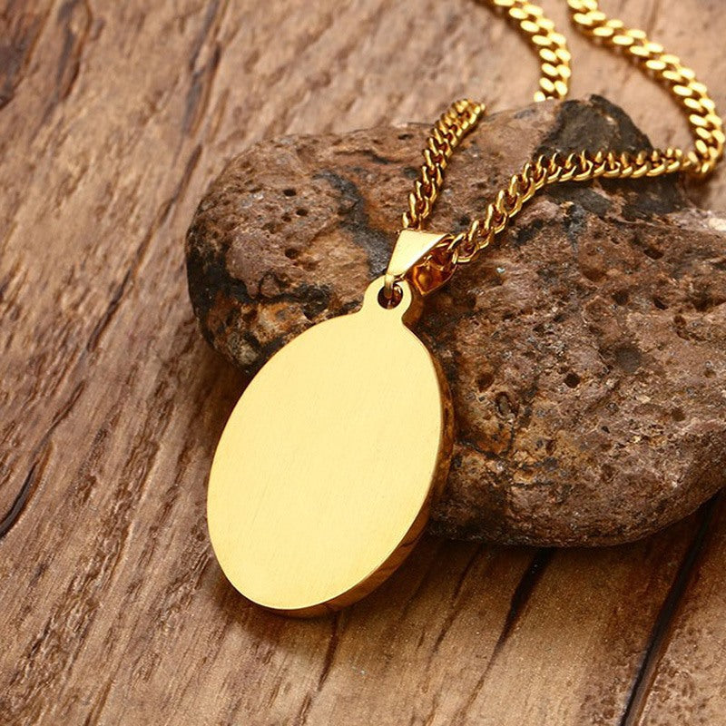 Allah Gold Plated Oval Necklace