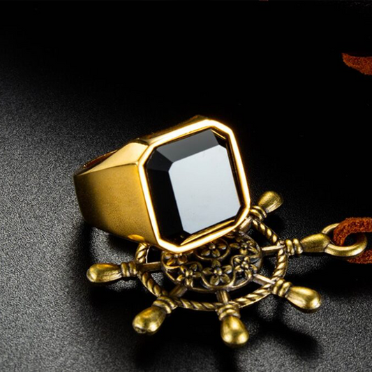 Gold Noir Crown Ring