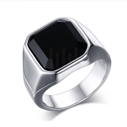 Silver Noir Crown Ring